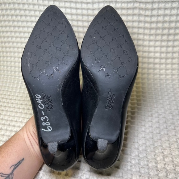 Franco Sarto Ballet Vintage Black Pointed Toe Kitten Heels Women US 6.5 - Picture 5 of 7
